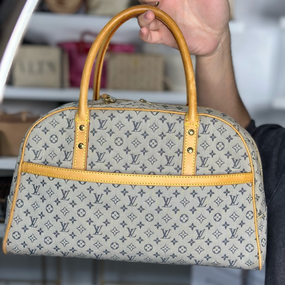 LV Gray Denim Bowler Bag